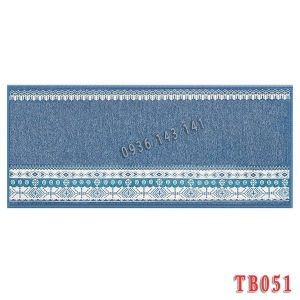 mẫu thảm bếp sợi mềm màu xanh